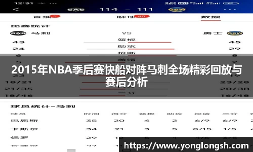 2015年NBA季后赛快船对阵马刺全场精彩回放与赛后分析